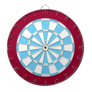 Dart Board: wit, lichtblauw en maroon Dartbord