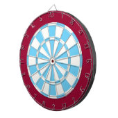 Dart Board: wit, lichtblauw en maroon Dartbord (Voorkant Rechts)