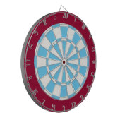 Dart Board: wit, lichtblauw en maroon Dartbord (Voorkant Links)