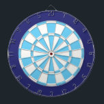 Dart Board: wit, lichtblauw en zeemacht Dartbord<br><div class="desc">Wit,  lichtblauw en marinekleurig dartbordspel met 6 messenmakertjes</div>