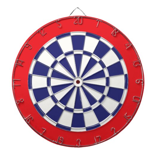 Dart Board: Wit, marineblauw en rood Dartbord (Voorkant)