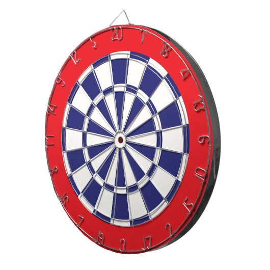 Dart Board: Wit, marineblauw en rood Dartbord (Voorkant Rechts)