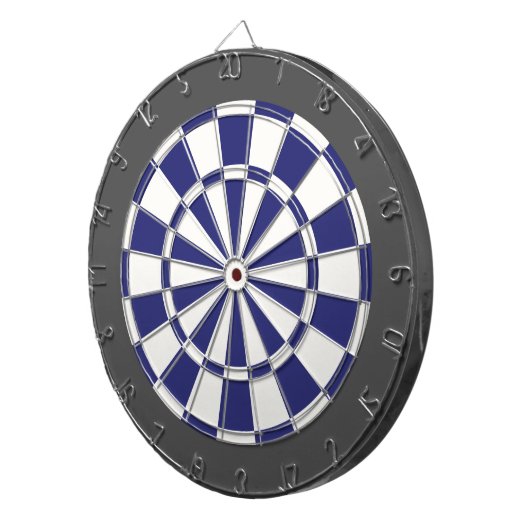 Dart Board: Wit, marineblauw en steenkoolgrijs Dartbord (Voorkant Rechts)