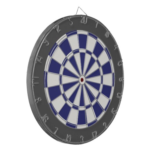 Dart Board: Wit, marineblauw en steenkoolgrijs Dartbord (Voorkant Links)