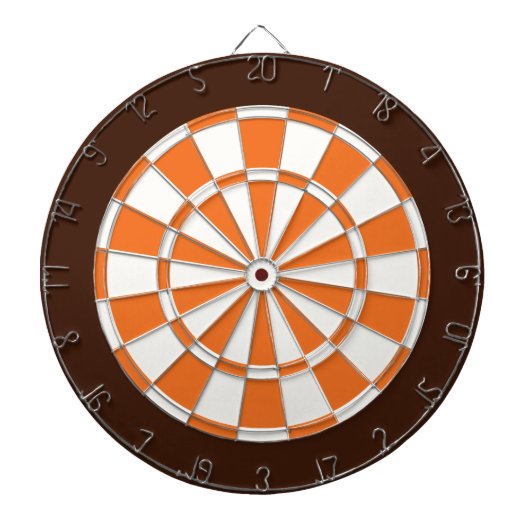 Dart Board: Wit, Oranje en bruin Dartbord (Voorkant)