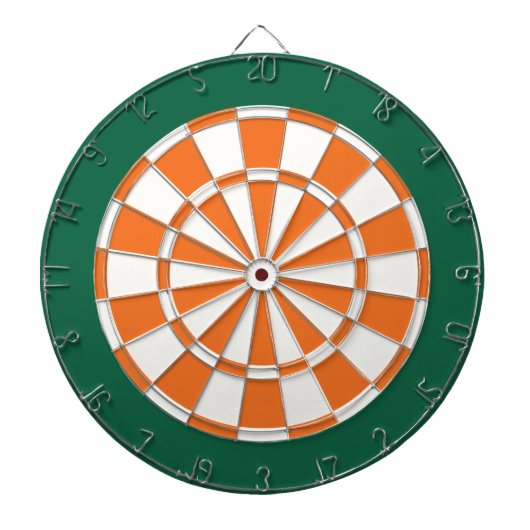 Dart Board: wit, Oranje en donkergroen Dartbord (Voorkant)