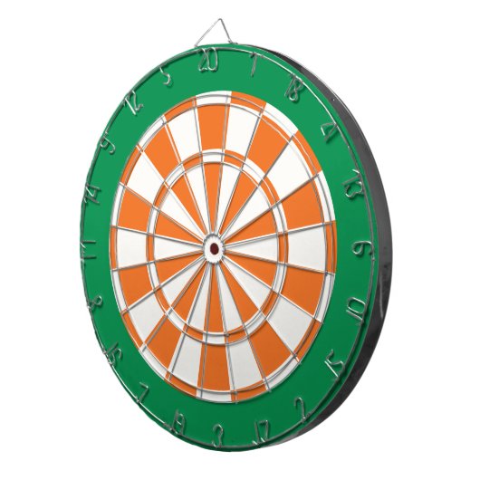 Dart Board: wit, Oranje en groen Dartbord (Voorkant Rechts)