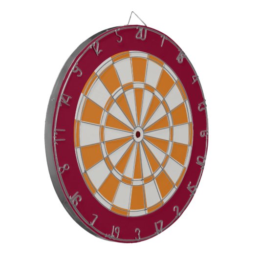 Dart Board: Wit, Oranje en leeuwen Dartbord (Voorkant Links)