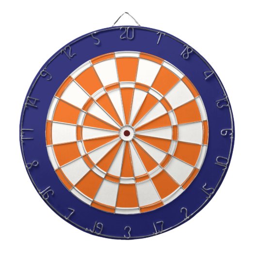 Dart Board: Wit, Oranje en marineblauw Dartbord (Voorkant)