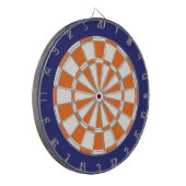 Dart Board: Wit, Oranje en marineblauw Dartbord (Voorkant Links)