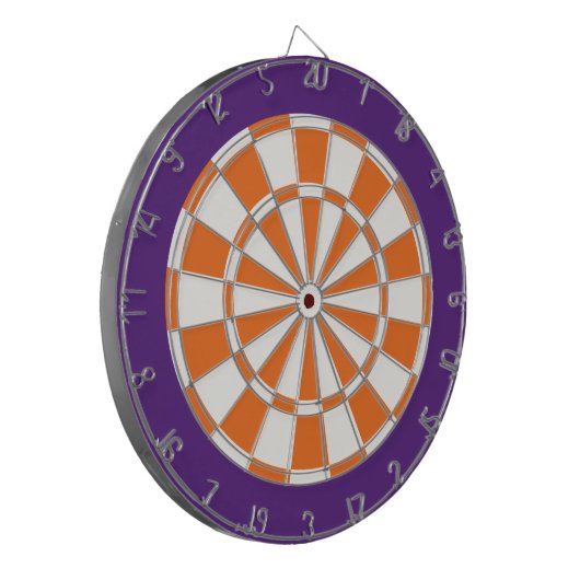Dart Board: Wit, Oranje en Paars Dartbord (Voorkant Links)
