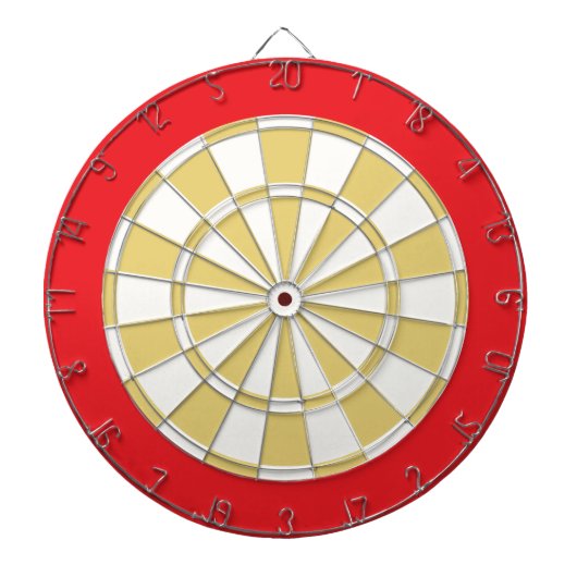 Dart Board: wit, oud goud en rood Dartbord (Voorkant)