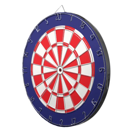 Dart Board: Wit, rood en marineblauw Dartbord (Voorkant Rechts)