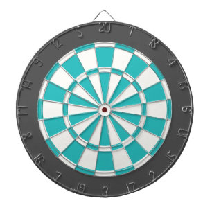 Dart Board: Wit, Turquoise en steenkoolgrijs Dartbord
