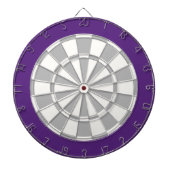 Dart Board: Wit, zilver grijs en Paars Dartbord (Voorkant)