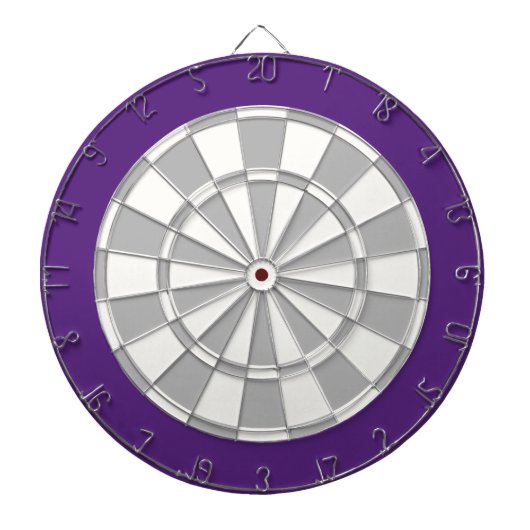 Dart Board: Wit, zilver grijs en Paars Dartbord (Voorkant)