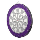 Dart Board: Wit, zilver grijs en Paars Dartbord (Voorkant Rechts)