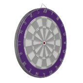 Dart Board: Wit, zilver grijs en Paars Dartbord (Voorkant Links)