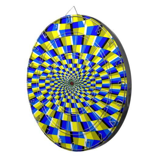 Dart Board/Yellow en Blue Abstract Dartbord (Voorkant Rechts)