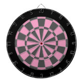 Dart Board: Zacht roze, grijs en zwart Dartbord (Voorkant)
