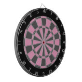 Dart Board: Zacht roze, grijs en zwart Dartbord (Voorkant Links)