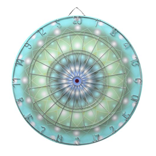 Dart Board Zacht Turquoise Mandala Dartbord (Voorkant)