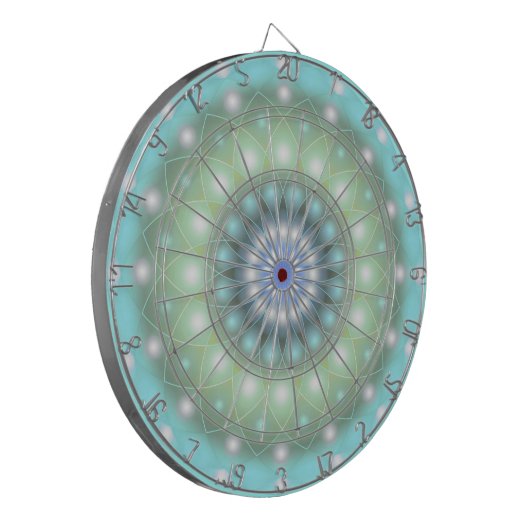 Dart Board Zacht Turquoise Mandala Dartbord (Voorkant Links)
