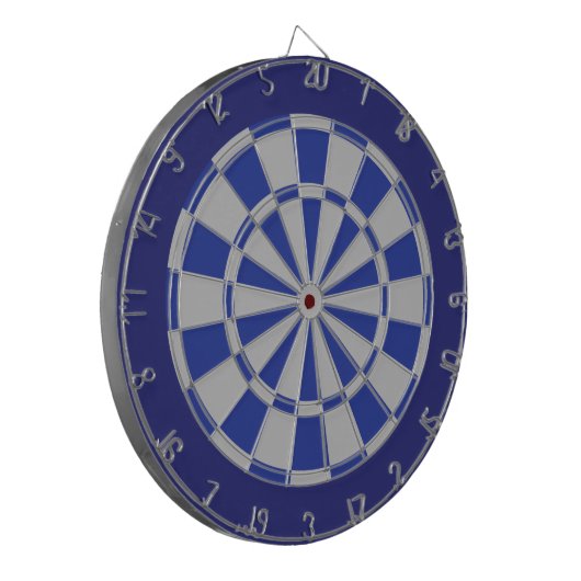 Dart Board: zilver grijs, blauw en zeemacht Dartbord (Voorkant Links)