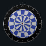 Dart Board: zilver grijs, blauw en zwart Dartbord<br><div class="desc">Zilver grijs, blauw en zwart gekleurd kleerbordspel met 6 messing</div>