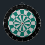 Dart Board: Zilver grijs, groen en zwart Dartbord<br><div class="desc">Zilver grijs,  groen en zwart gekleurd dart-spel met 6 messing</div>