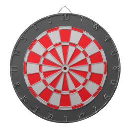 Dart Board: Zilver grijs, rood en houtskool Dartbord