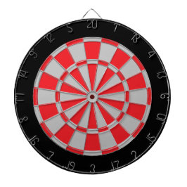 Dart Board: Zilver grijs, rood en zwart Dartbord
