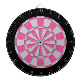 Dart Board: Zilver grijs, roze en zwart Dartbord