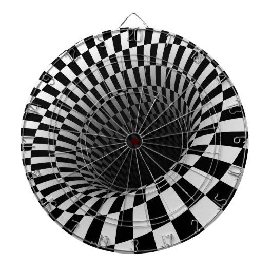 Dart Board/zwart-wit Abstract Dartbord (Voorkant)