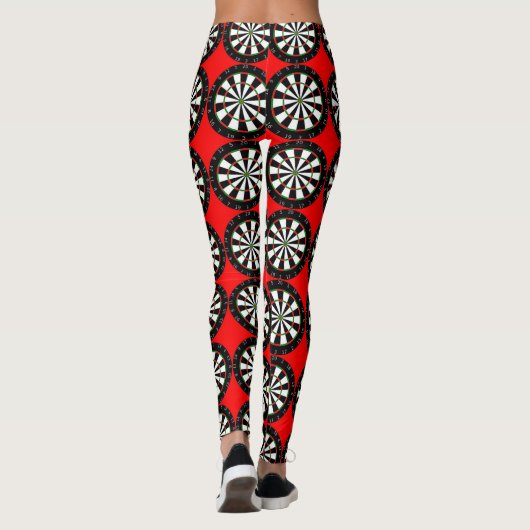 Dart Boards Pattern Red Leggings (Achterkant)