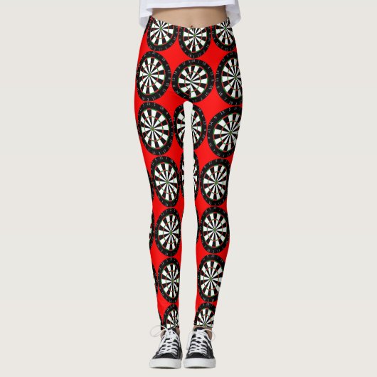 Dart Boards Pattern Red Leggings (Voorkant)