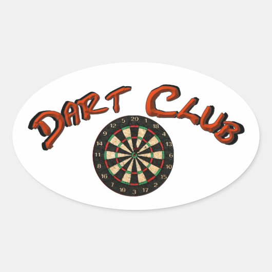 Dart Club Logo Ovale Sticker Wit (Voorkant)