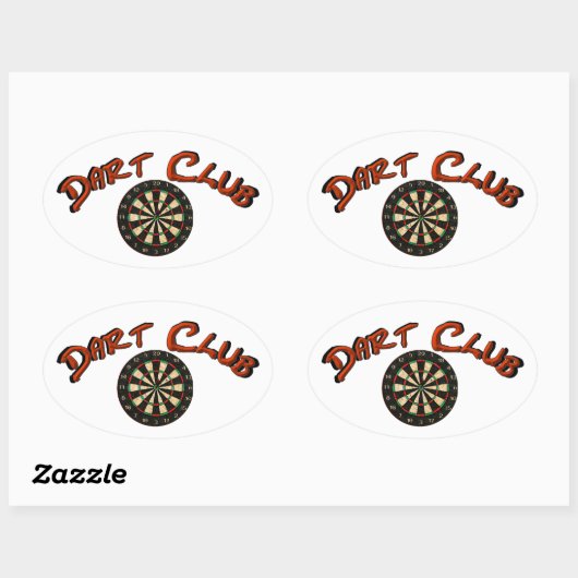 Dart Club Logo Ovale Sticker Wit (Vel)