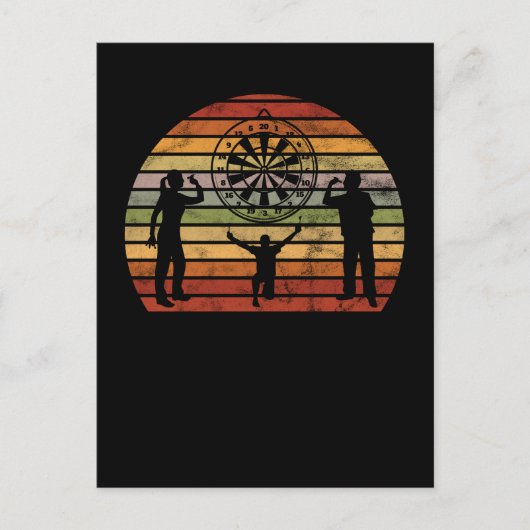 Dart Dartboard Retro Darts Briefkaart (Voorkant)
