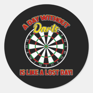 Dart Design - Een dag zonder darts Ronde Sticker