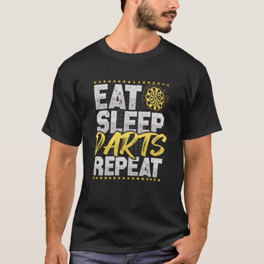 Dart Eat Sleep Dart Player Dartboard Hobby herhale T-shirt (Voorkant)