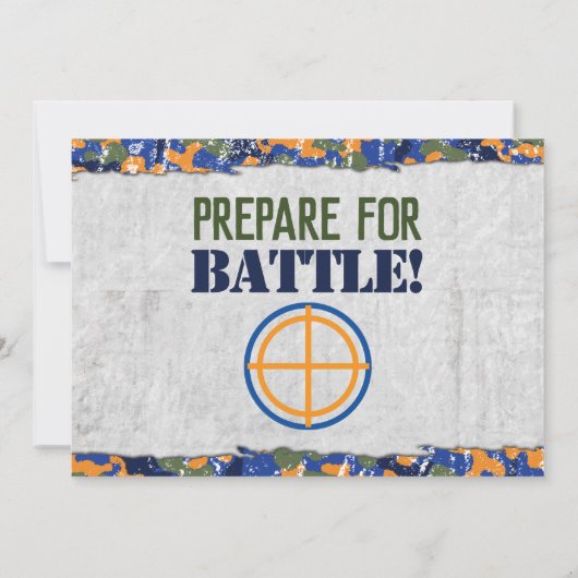 Dart Foto Militair Verjaardagsfeestje Camo Soldate Kaart (Achterkant)