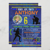 Dart foto uitnodigen Dart Pistool verjaardagsfeest Kaart (Voorkant / Achterkant)