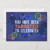 Dart foto uitnodigen Dart Pistool verjaardagsfeest Kaart (Achterkant)