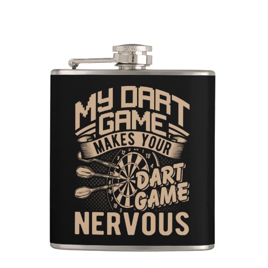 Dart Game Flex Vinyl Verpakte Flask 6 oz. Heupfles (Voorkant)