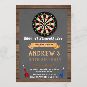 Dart game-uitnodiging kaart