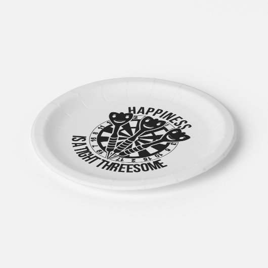 Dart Geluk is een zwaar triootje Papieren Bordje (Gekanteld)