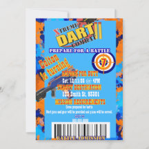Dart gevecht verjaardagsuitnodiging Bereid je voor