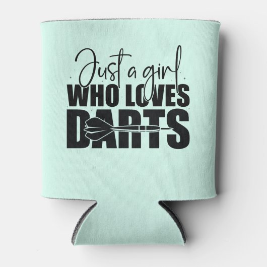 Dart Girl Aangepaste naam Blikjeskoeler (Voorkant)