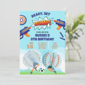Dart Gun and Bubble Soccer Birthday Kaart (Staand voorkant)